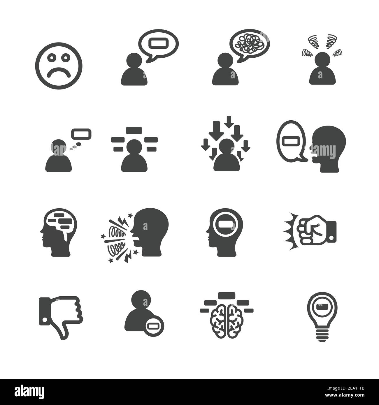 icona di pensiero negativo Illustrazione Vettoriale