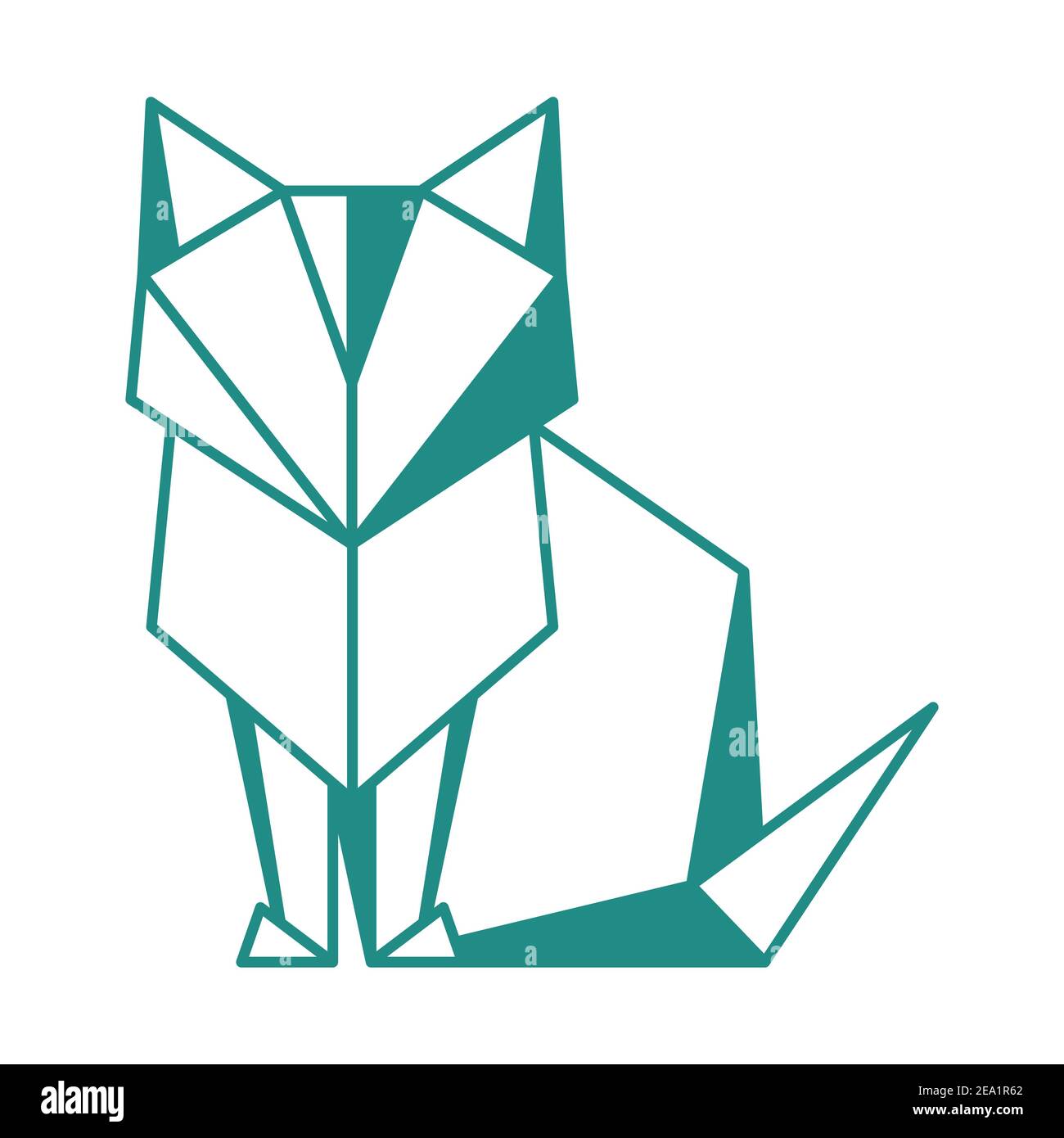 Illustrazione del gatto origami. Illustrazione Vettoriale