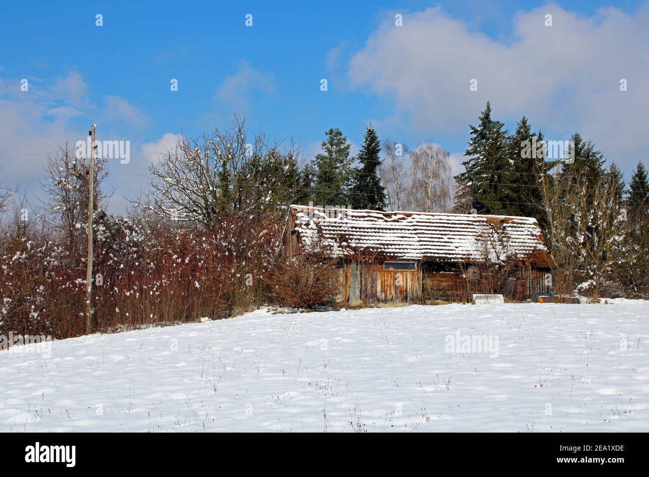 Febbraio natura scene invernali dei dintorni di Zagabria, Croazia Foto Stock