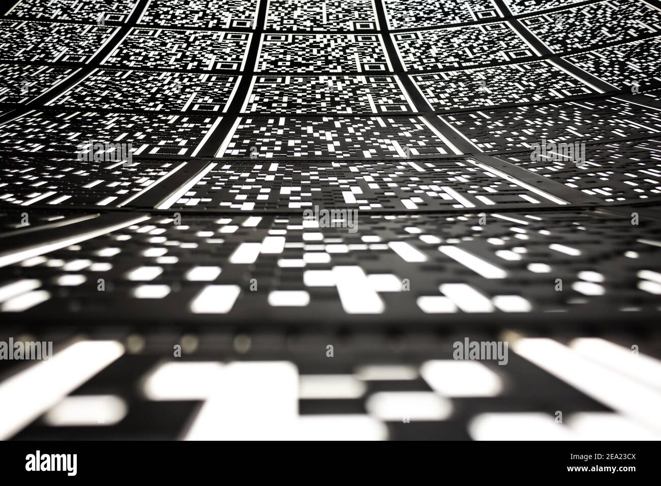Abstract il codice QR sfondo (abbreviato dalla risposta rapida codice) Foto Stock