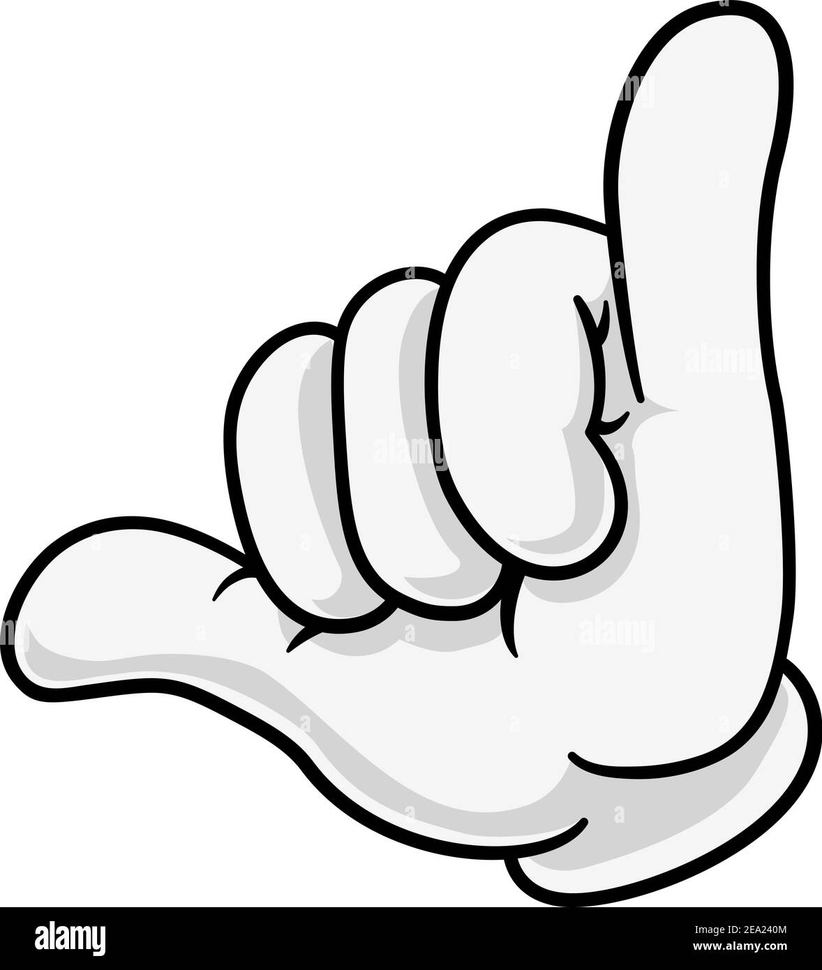 Shaka Hang Loose Hand Gesture Sign simbolo cartoon Illustrazione Vettoriale