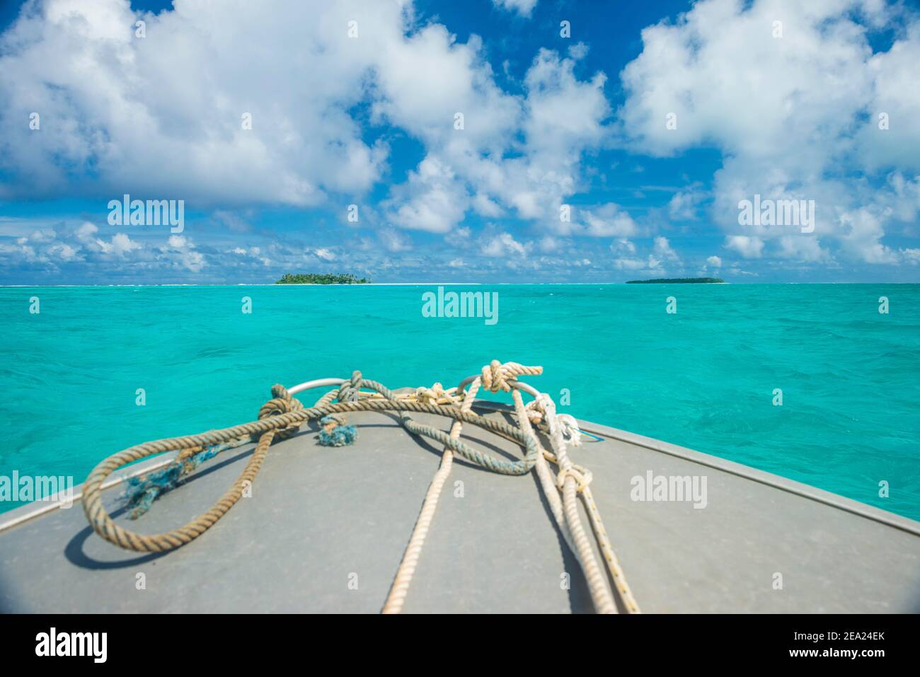 Acque molto turchesi nella laguna di Wallis, Wallis e Futuna Foto Stock