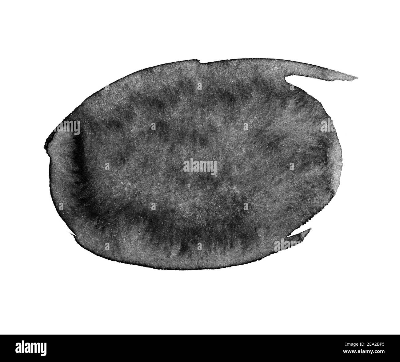 Pennello a inchiostro astratto a cerchio nero per la progettazione artistica Foto Stock