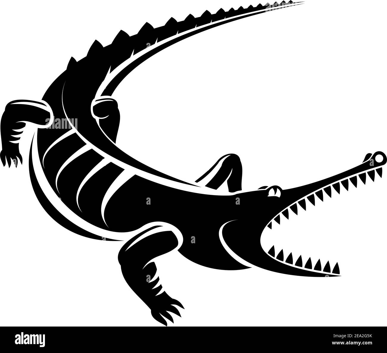 Forma isolata di coccodrillo come mascotte Illustrazione Vettoriale