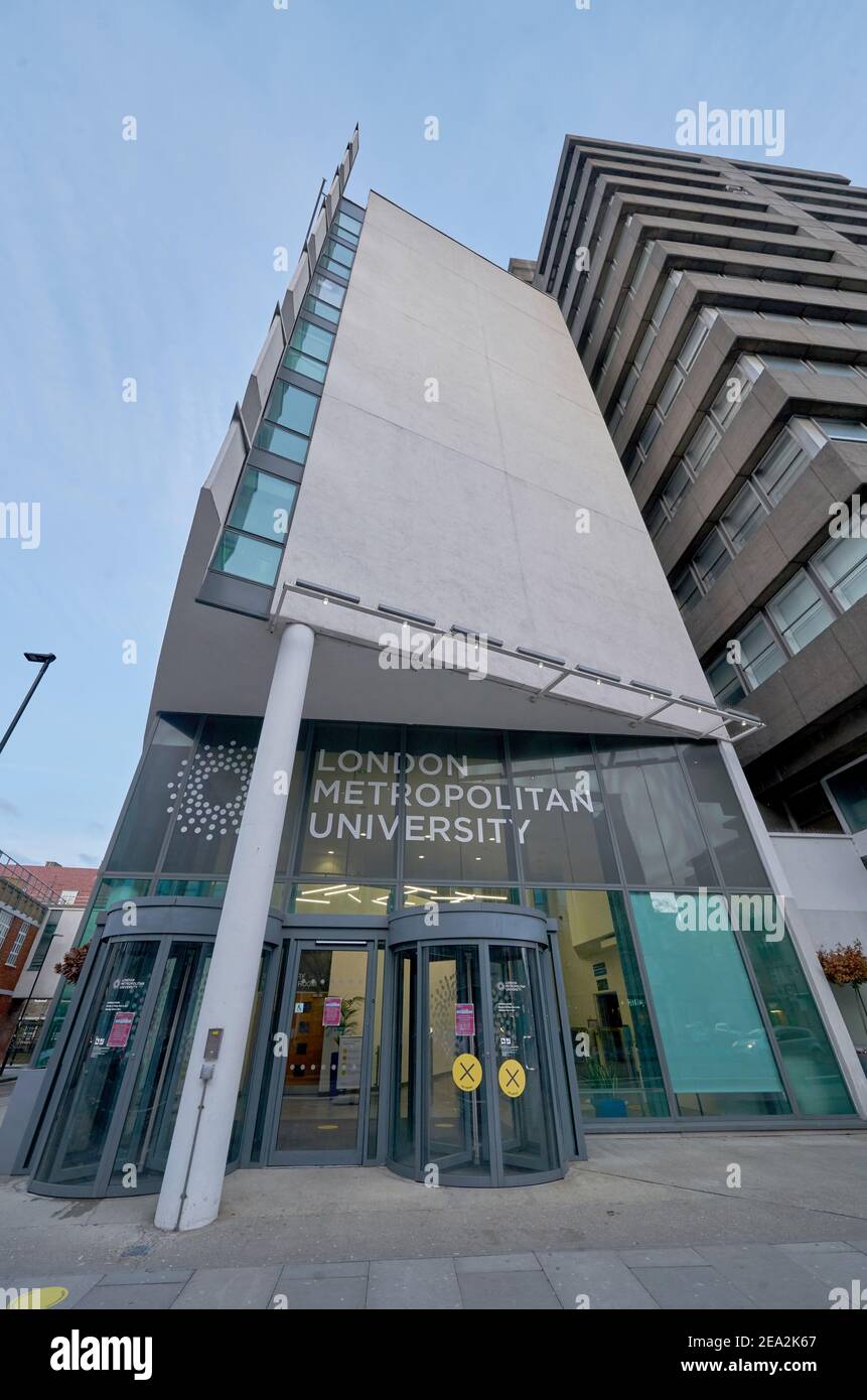 la strada ad arco dell'università metropolitana di londra Foto Stock