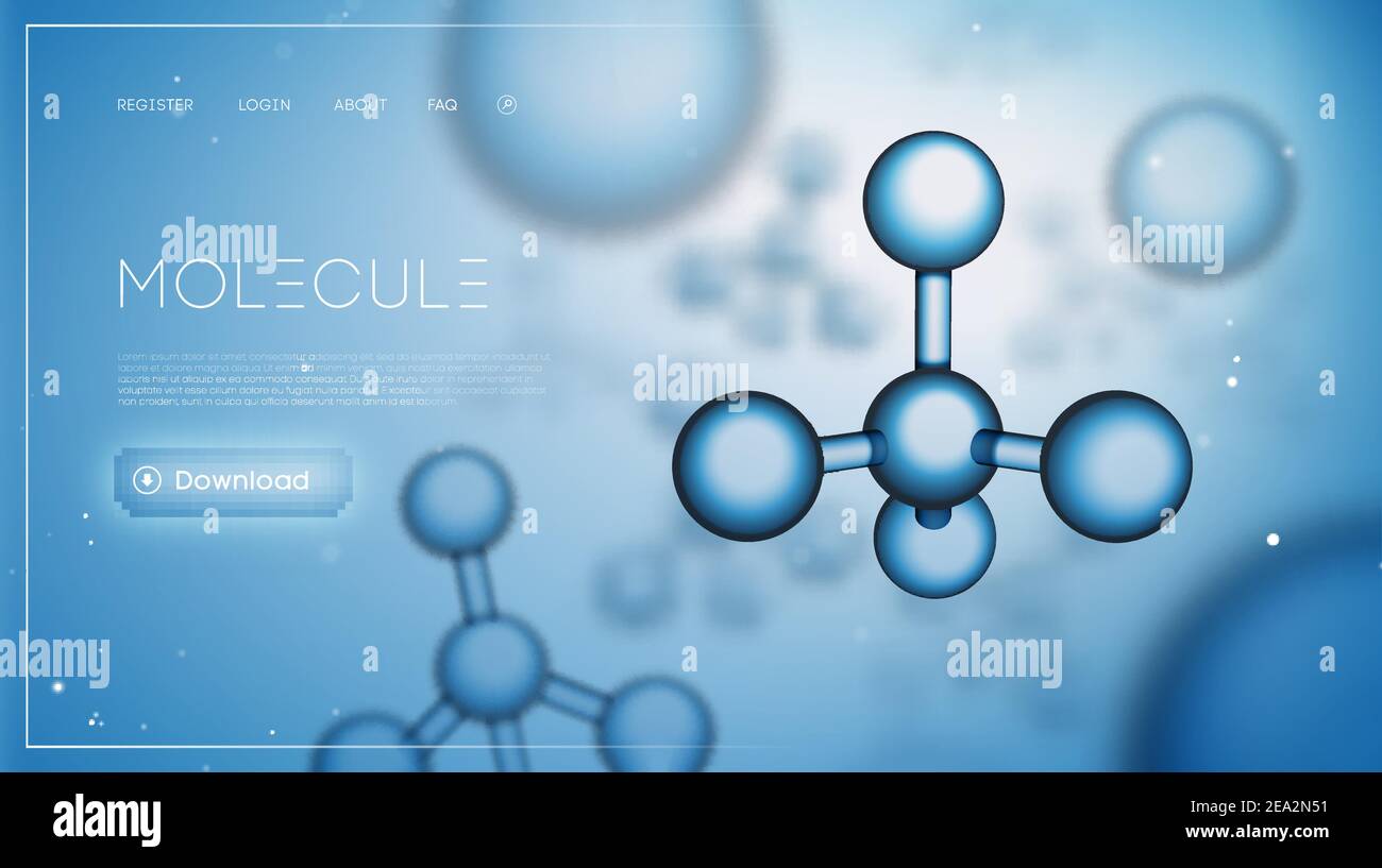 Presentazione del dna di Molecule Science. Sfondo chimico. Stampo per la composizione dello sfondo delle particelle molecolari. Rete gene astratta. EPS 10 Illustrazione Vettoriale