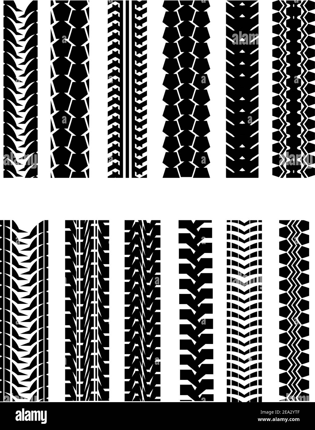 Set di forme di pneumatico isolato su bianco per la progettazione Illustrazione Vettoriale