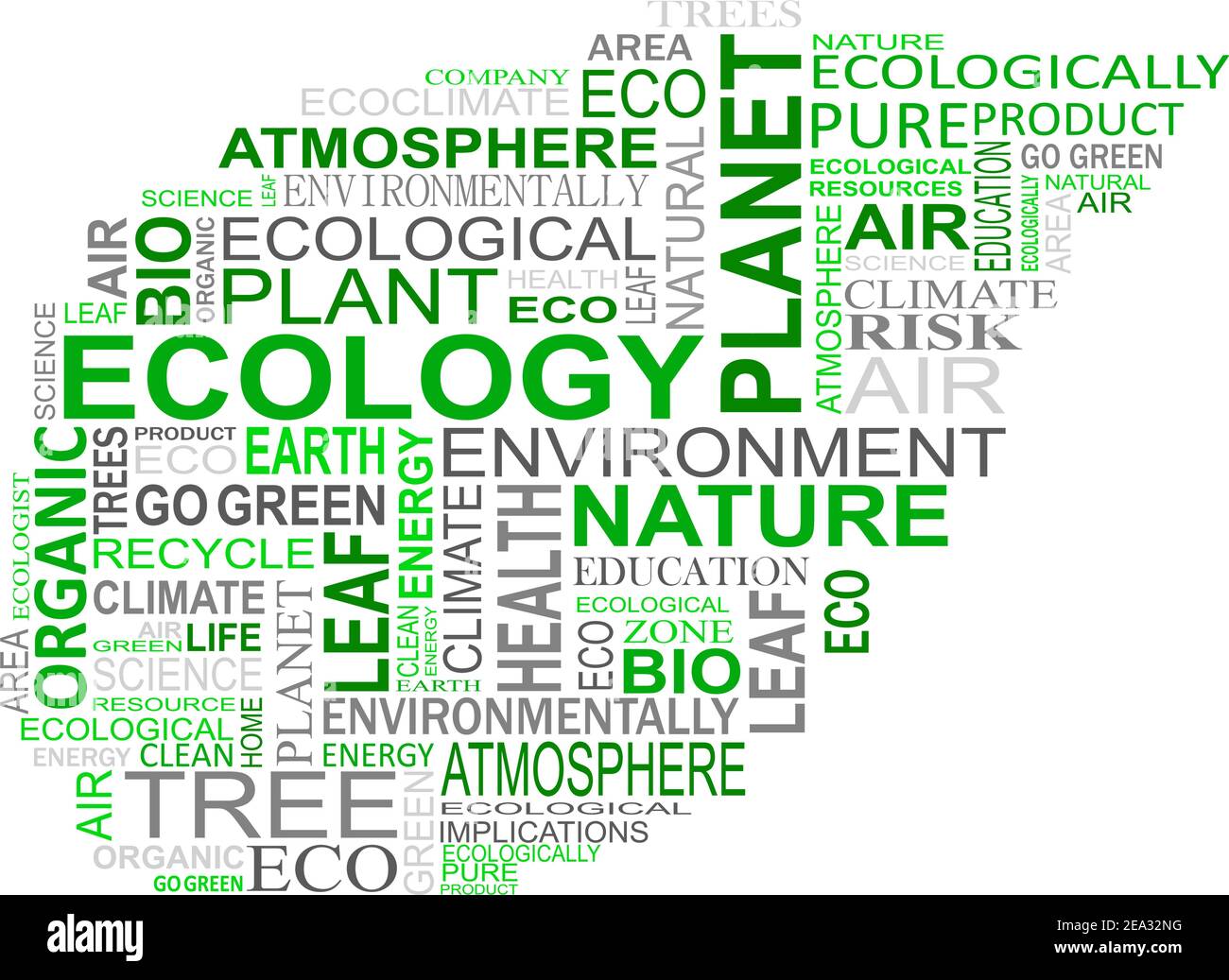 Ecologia e Natura nuvola di tag per la progettazione Illustrazione Vettoriale