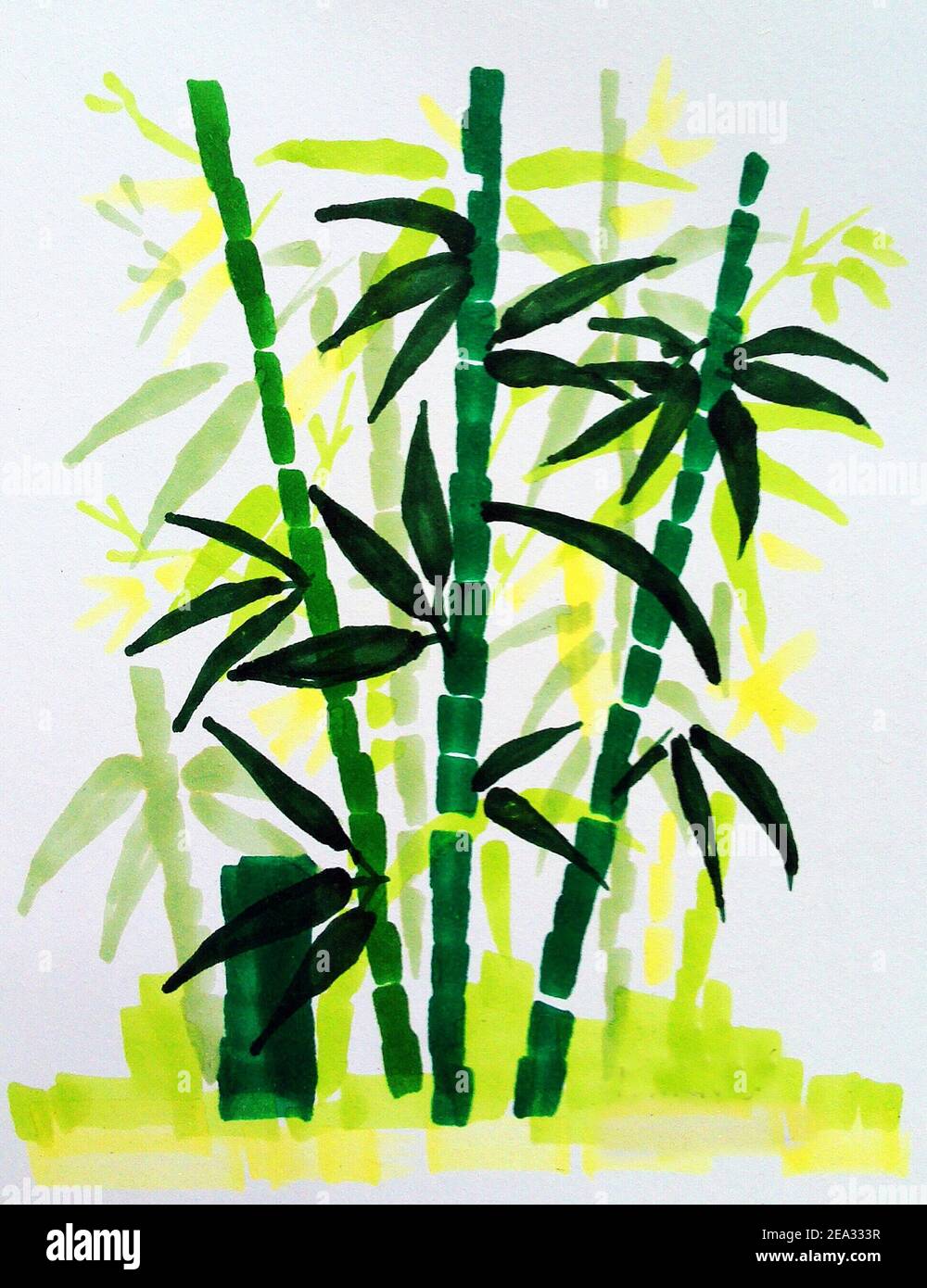 Arte ,olio ,pittura ,,foglia di bambù , astratto , design , sfondo, dalla thailandia Foto Stock