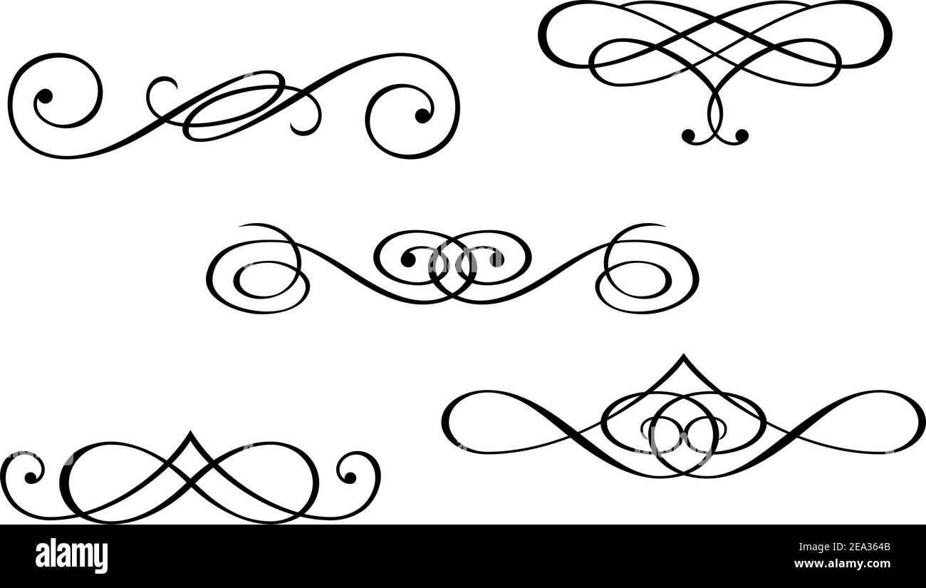 Gli elementi di design e monogrammi isolato su bianco Illustrazione Vettoriale