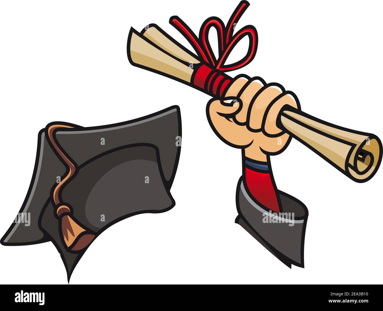 Sorridente studente con diploma per il concetto di istruzione o di design Illustrazione Vettoriale