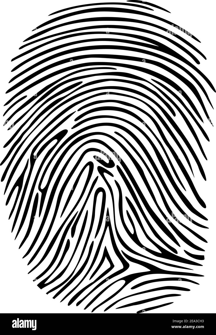 Penale per impronte digitali detective, sequrity orprivacy i concetti di progettazione Illustrazione Vettoriale