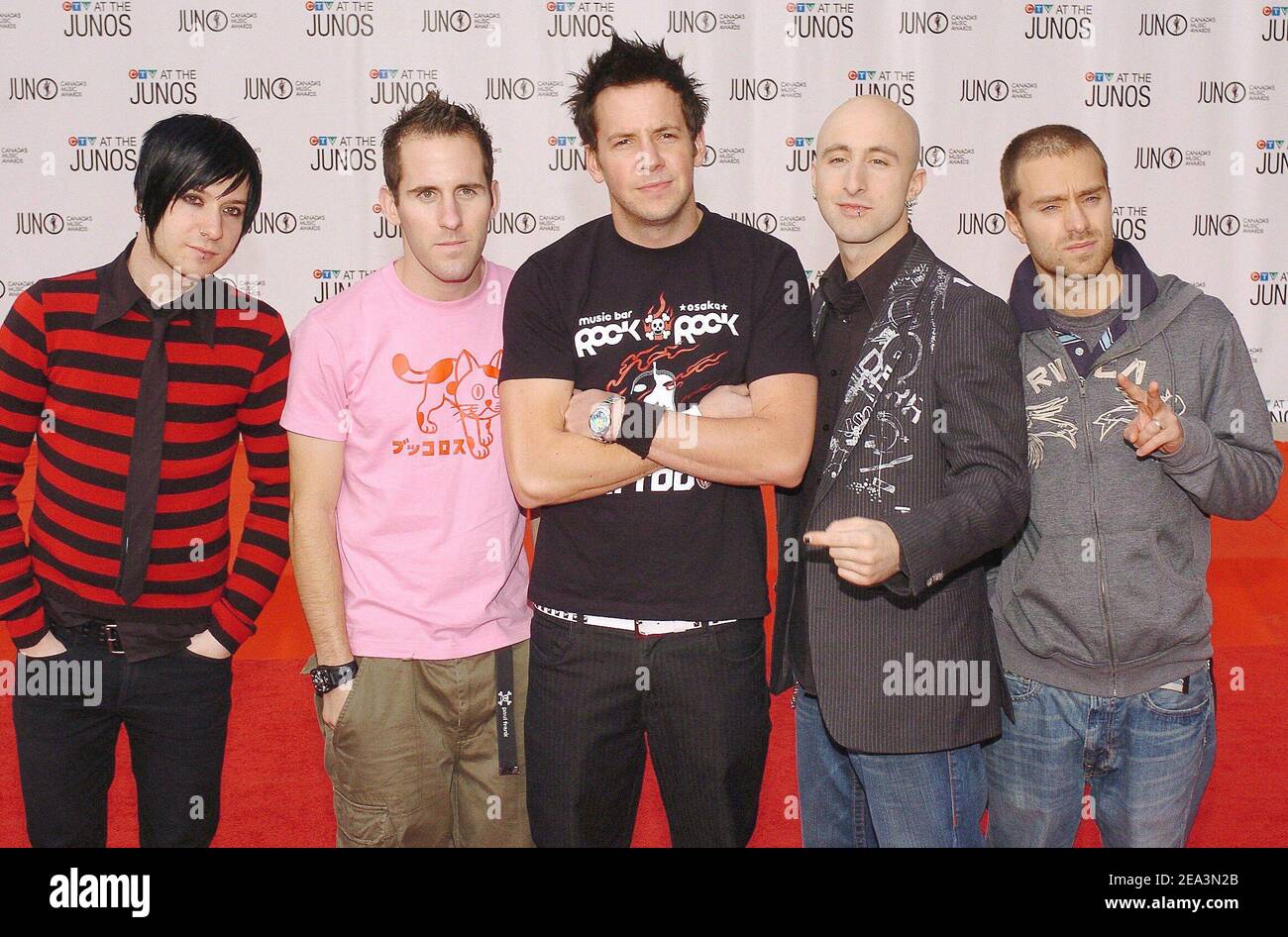 Simple Plan partecipa al Juno Awards 2005 tenutosi a Winnipeg, Canada, il 3 aprile 2005. Foto di Lionel Hahn/ABACA. Foto Stock