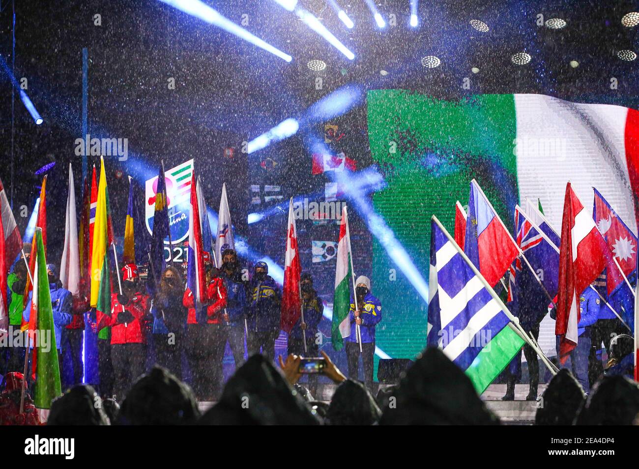 SCI - FIS CAMPIONATO DEL MONDO ALPINO CORTINA 2021, cerimonia di apertura Cortina D'Ampezzo, Veneto, Italia 2021-02-07 - Domenica / LM Foto Stock