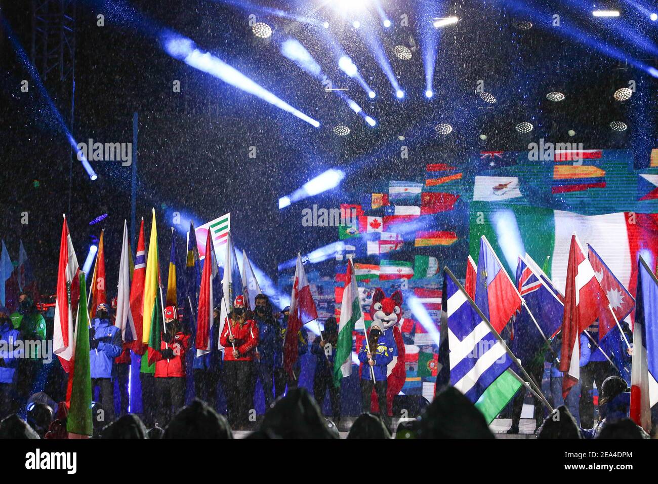 SCI - FIS CAMPIONATO DEL MONDO ALPINO CORTINA 2021, cerimonia di apertura Cortina D'Ampezzo, Veneto, Italia 2021-02-07 - Domenica / LM Foto Stock