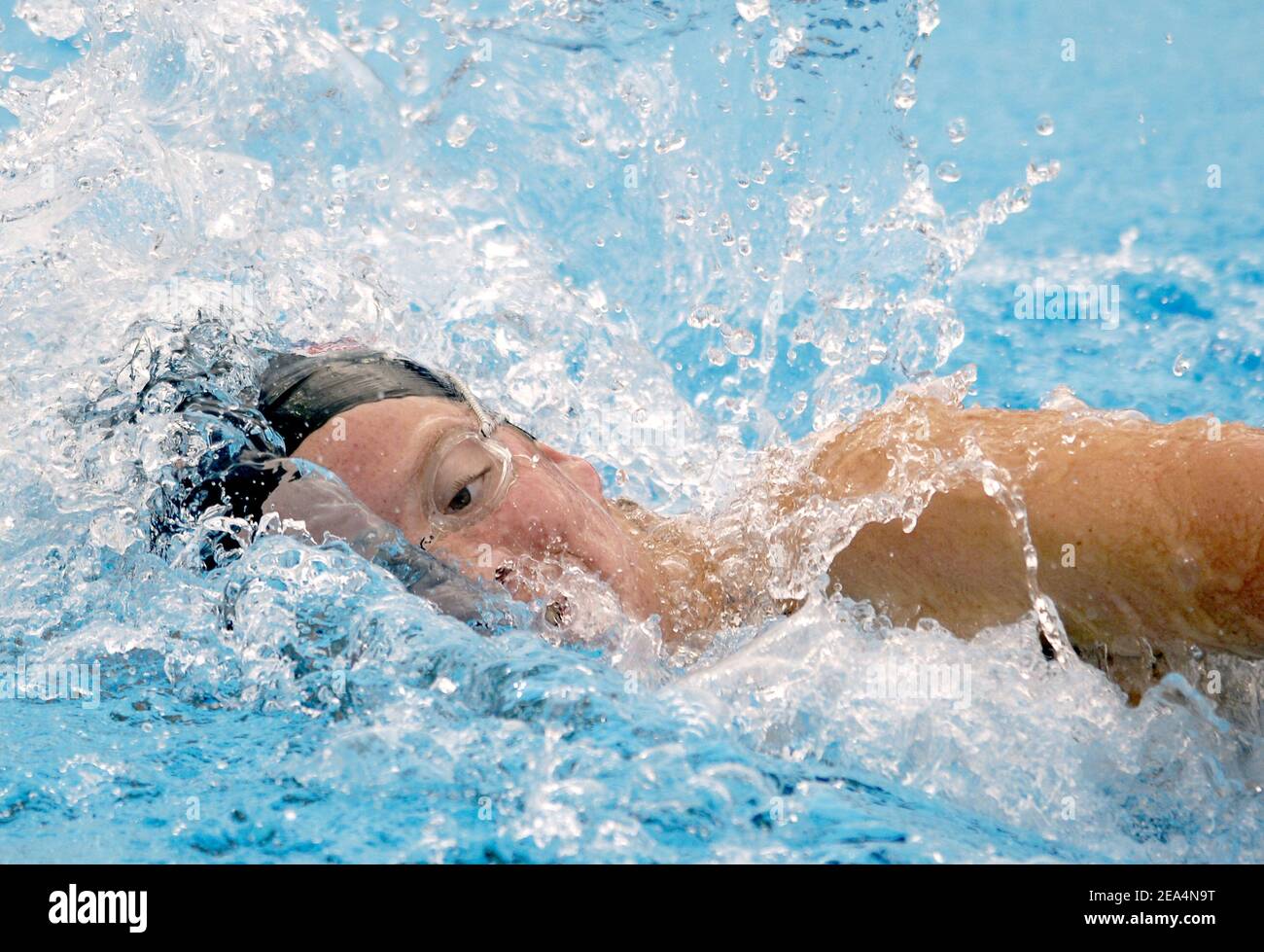 Kate Ziegler degli Stati Uniti vince la medaglia d'oro sui 1500 m di freestyle femminile durante l'XI Campionato del mondo FINA al Parc Jean-Drapeau, a Montreal, Quebec, Canada, il 26 luglio 2005. Foto di Nicolas Gouhier/CAMELEON/ABACAPRESS.COM Foto Stock
