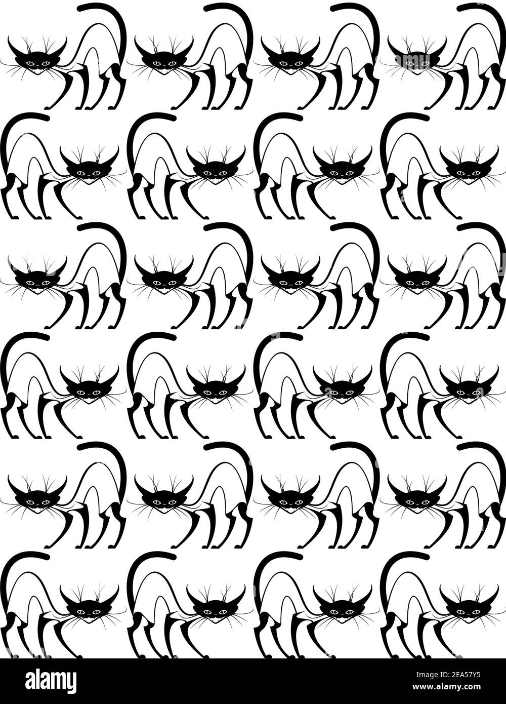 Sfondo senza cuciture con syam Cats per carta da parati o sfondo per animali domestici design Illustrazione Vettoriale