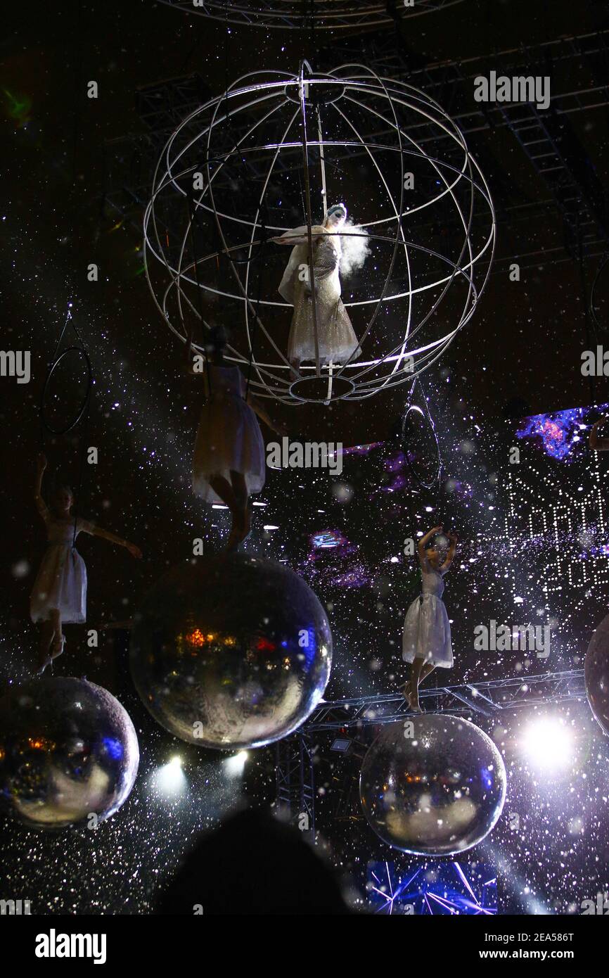 Cortina (Bl, Italia. 7 Feb 2021. SCI - FIS CAMPIONATO DEL MONDO ALPINO CORTINA 2021, cerimonia di apertura Cortina D'Ampezzo, Veneto, Italia 2021-02-07 - Domenica/LiveMedia Credit: Sergio Bisi/LPS/ZUMA Wire/Alamy Live News Foto Stock