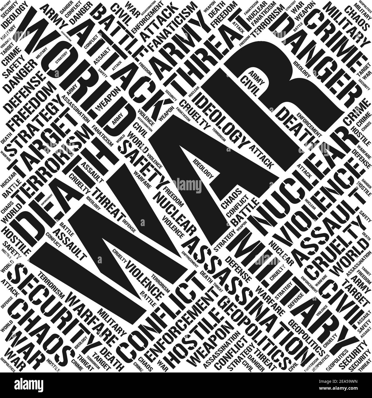 Nuvola di parole di guerra a forma di quadrato, testo nero con sfondo bianco, illustrazione vettoriale Illustrazione Vettoriale Nuvola di parole di guerra a forma di quadrato, testo nero con sfondo bianco, illustrazione vettoriale Illustrazione Vettoriale