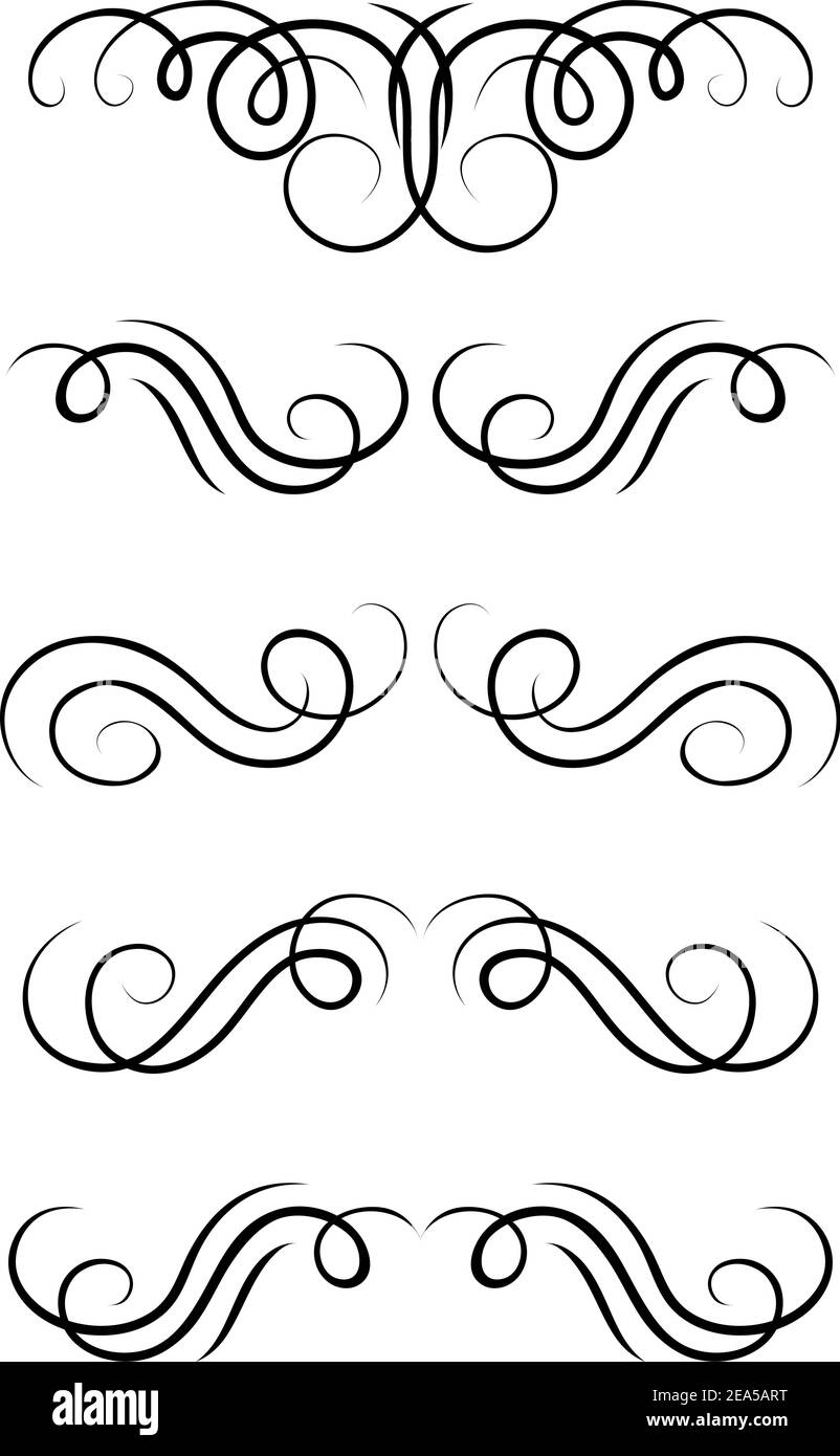 Elementi di turbolenza e monogrammi retrò per il design e la decorazione Illustrazione Vettoriale
