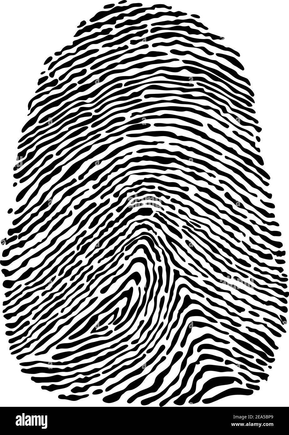 Le impronte digitali delle persone sono isolate su sfondo bianco per la progettazione di concept di sicurezza Illustrazione Vettoriale