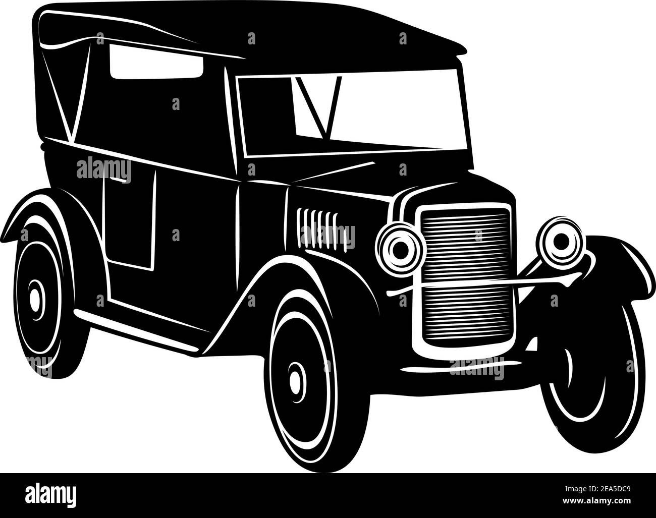 Auto d'epoca degli anni '20 per il design retrò Illustrazione Vettoriale