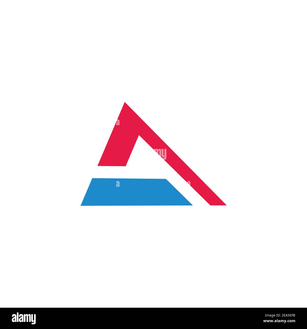 lettera astratta un logo geometrico a forma di freccia triangolare Illustrazione Vettoriale
