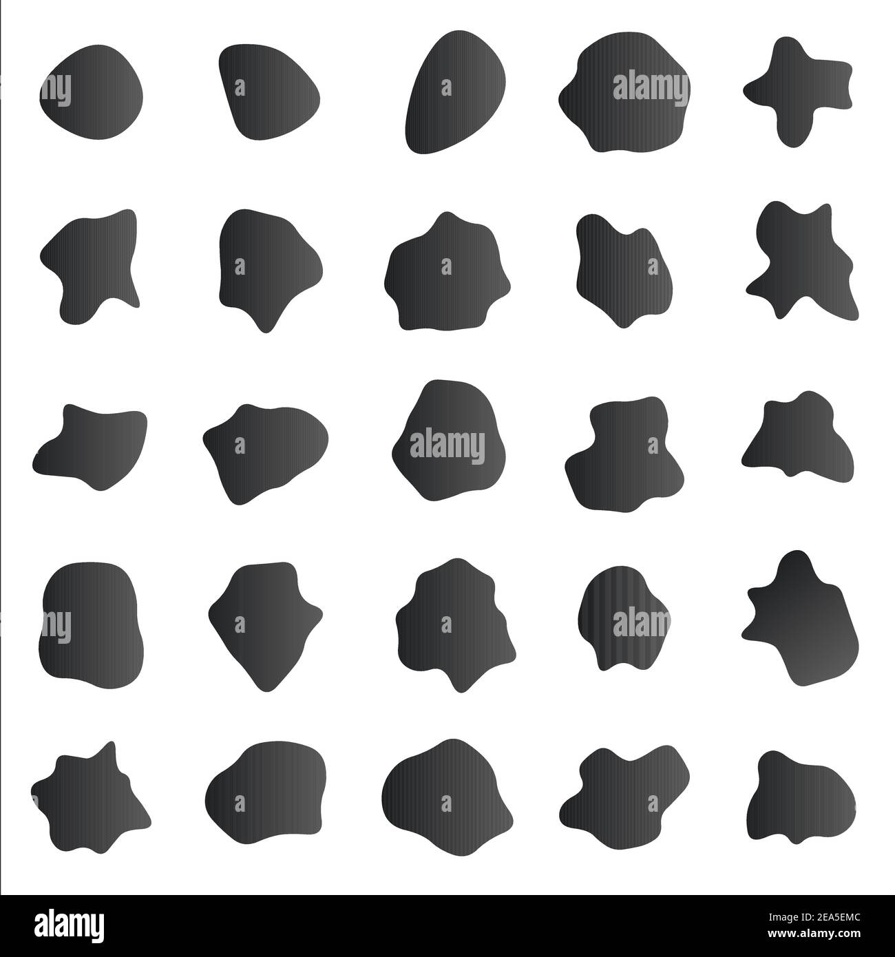 Set di blobi arrotondati geometrici astratti. Forme casuali. Bolle morbide. Adatto per il design del logo o banner. Illustrazione vettoriale. Illustrazione Vettoriale