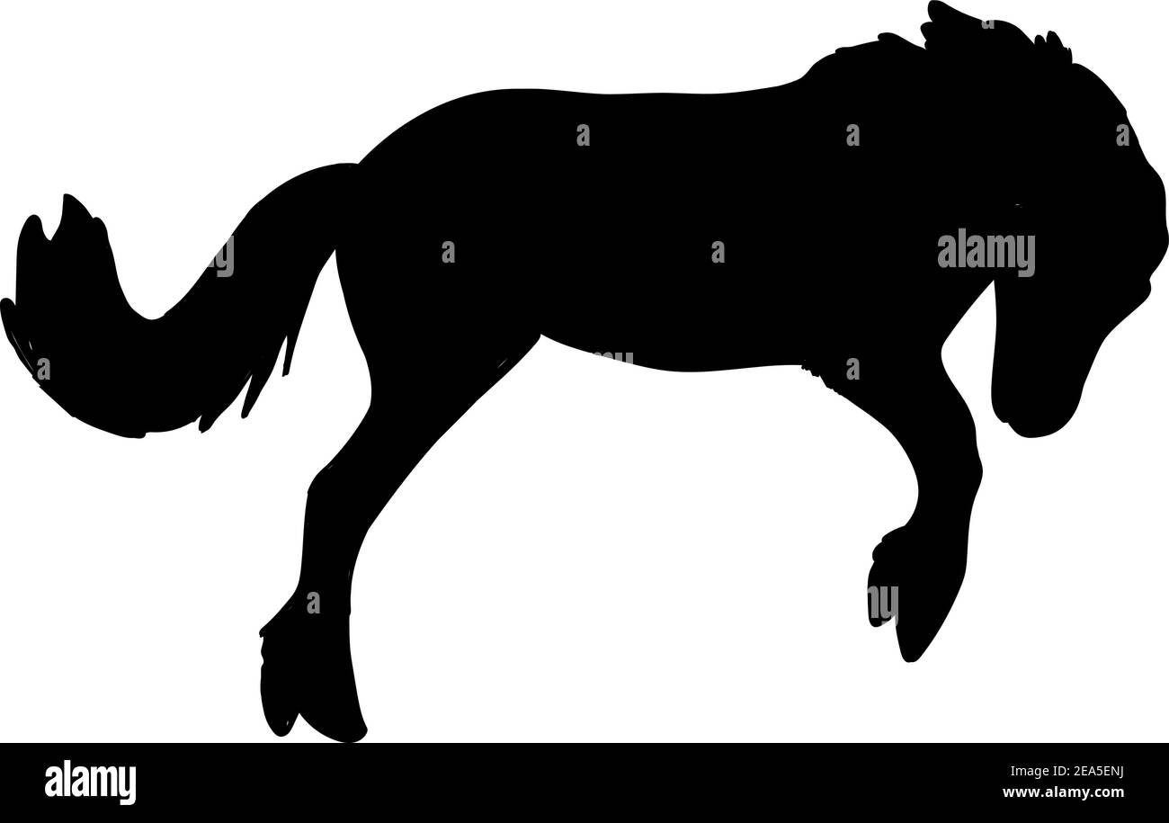 Illustrazione vettoriale della sagoma di un cavallo Illustrazione Vettoriale