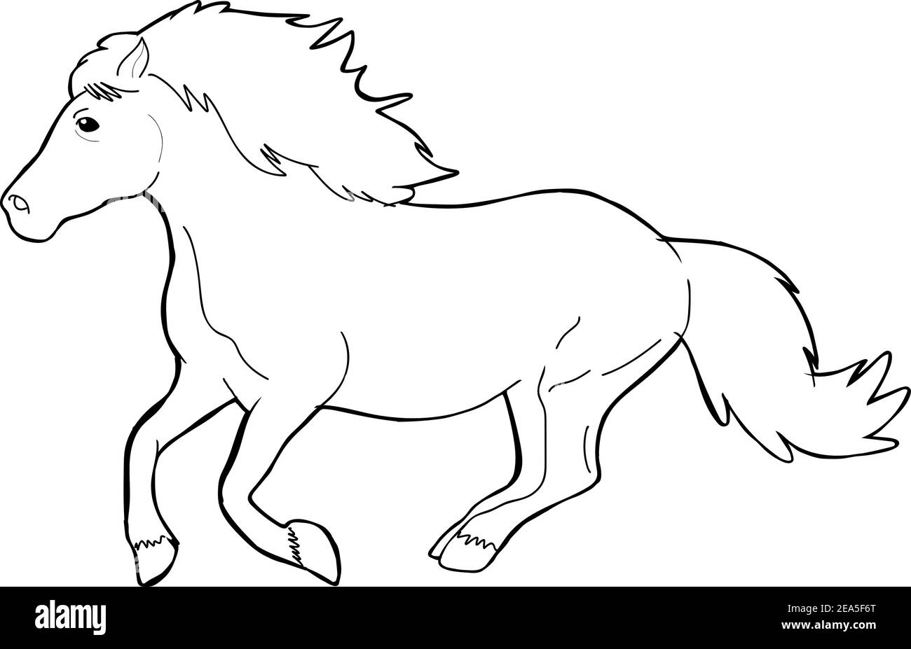 Illustrazione vettoriale di un cavallo in bianco e nero Illustrazione Vettoriale