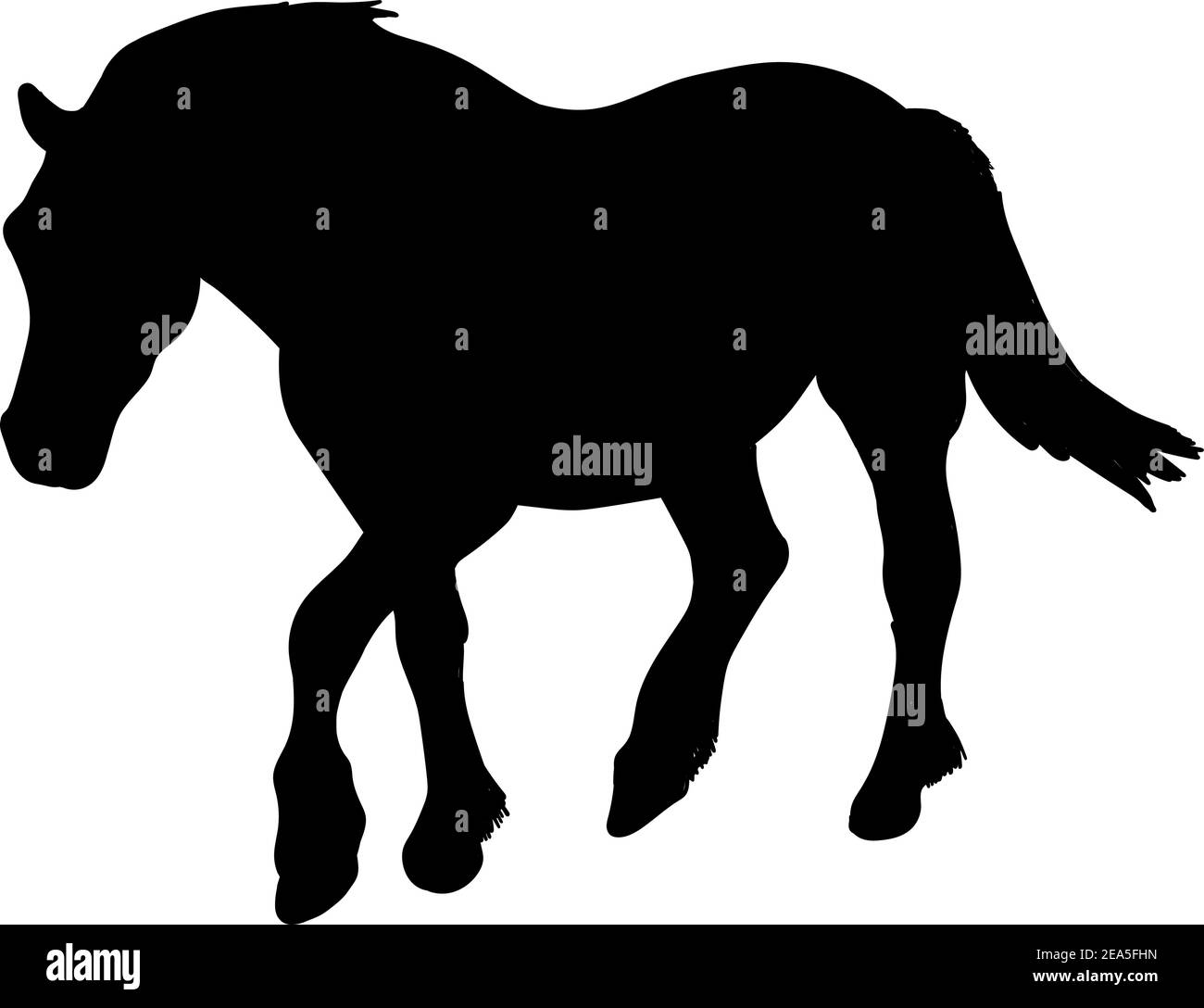 Illustrazione vettoriale della sagoma di un cavallo Illustrazione Vettoriale