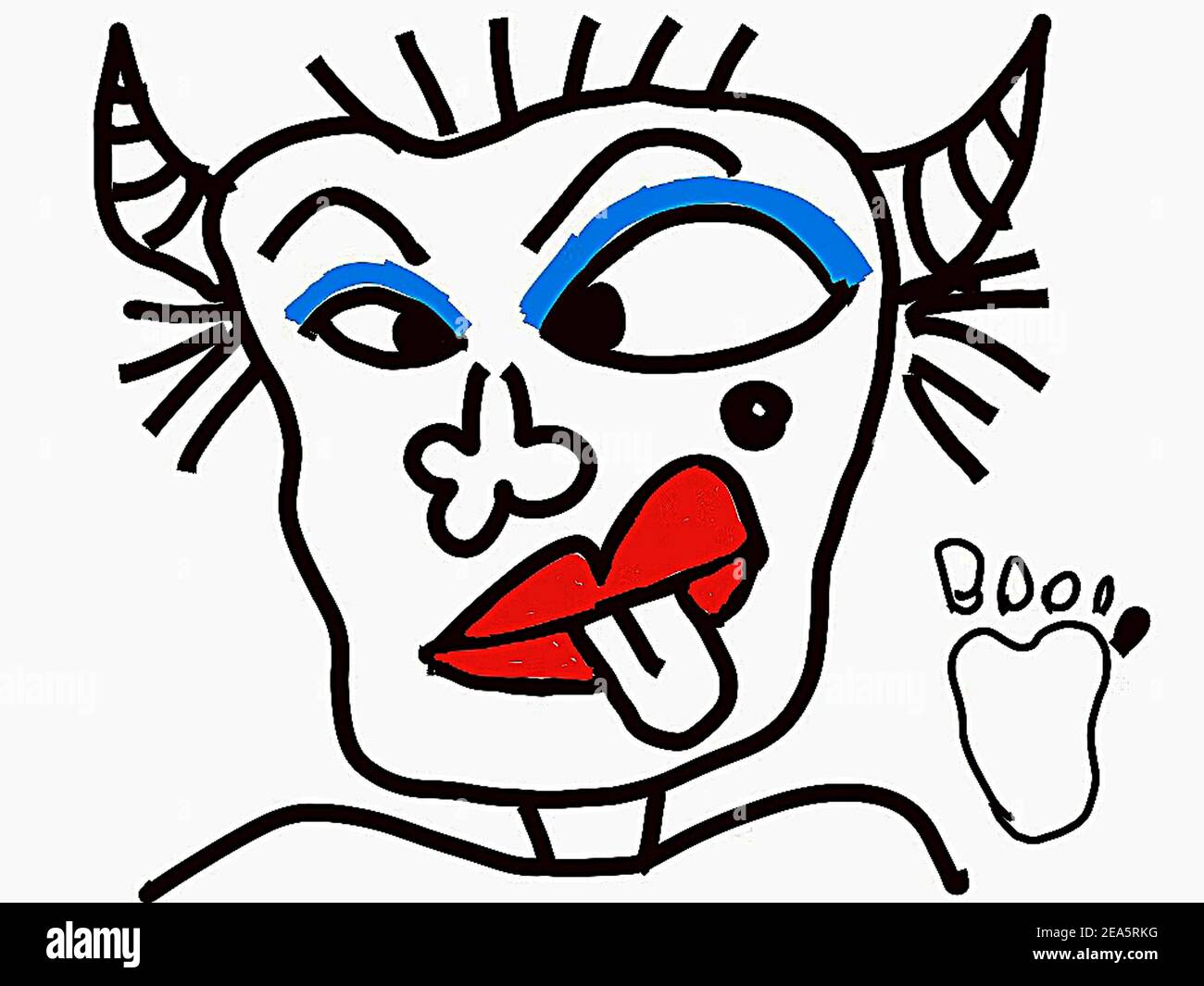 Art Drawing Abstract , copic marker colore divertente viso uomo Foto Stock