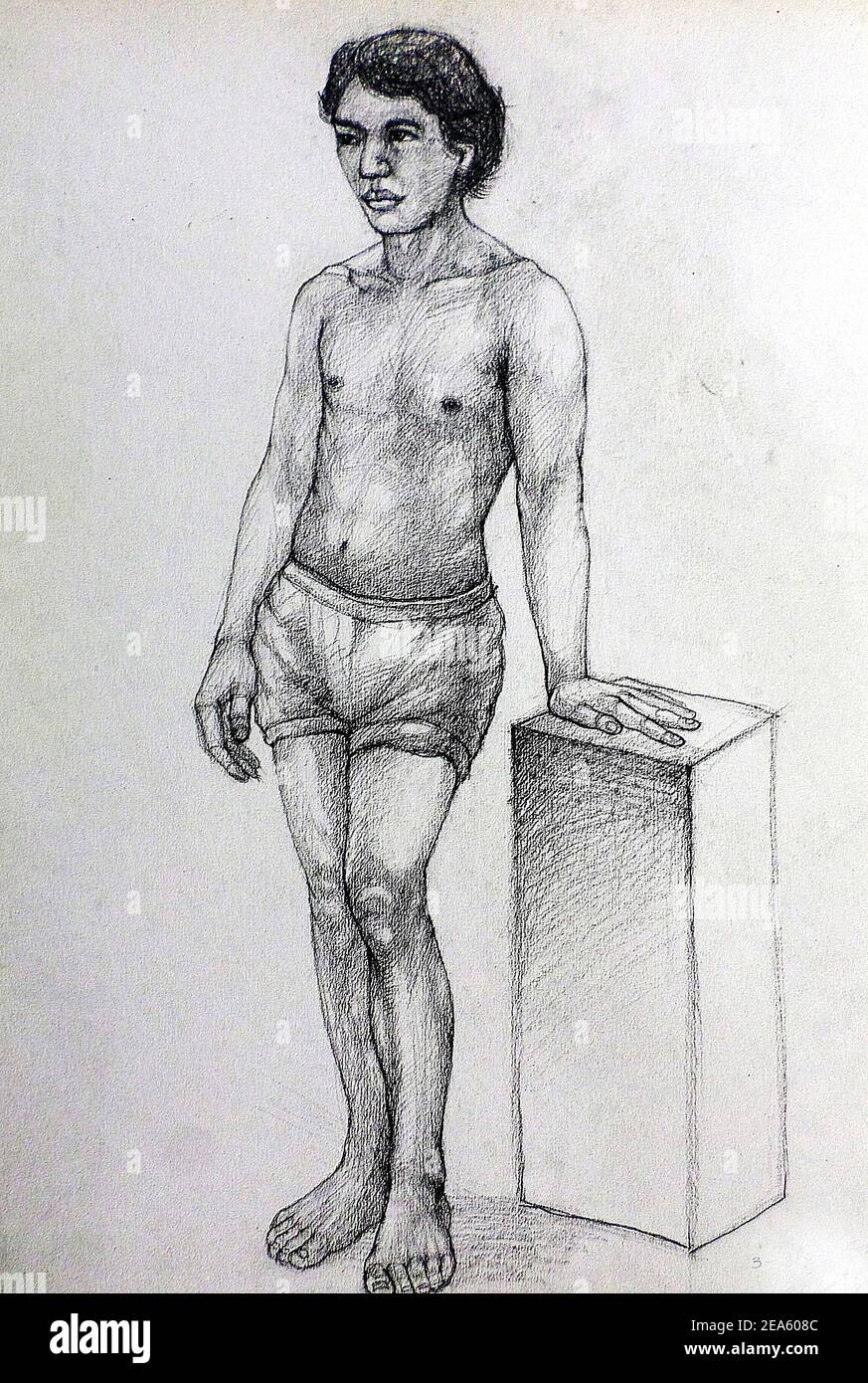 Arte, disegno, arte fine, fuori linea, forma, uomo Foto Stock