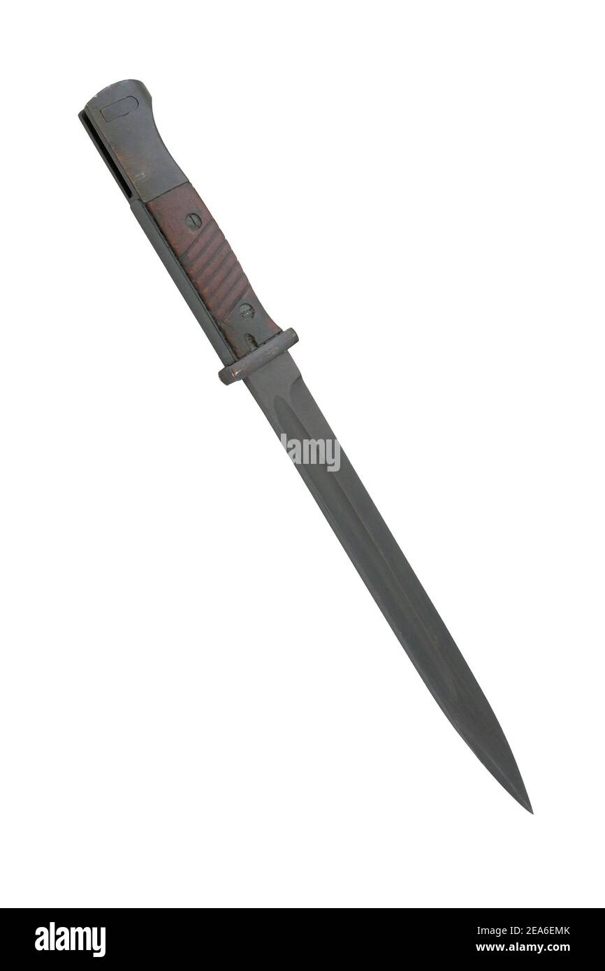Baionetta di fanteria tedesca d'epoca al fucile Mauser K98 Foto Stock