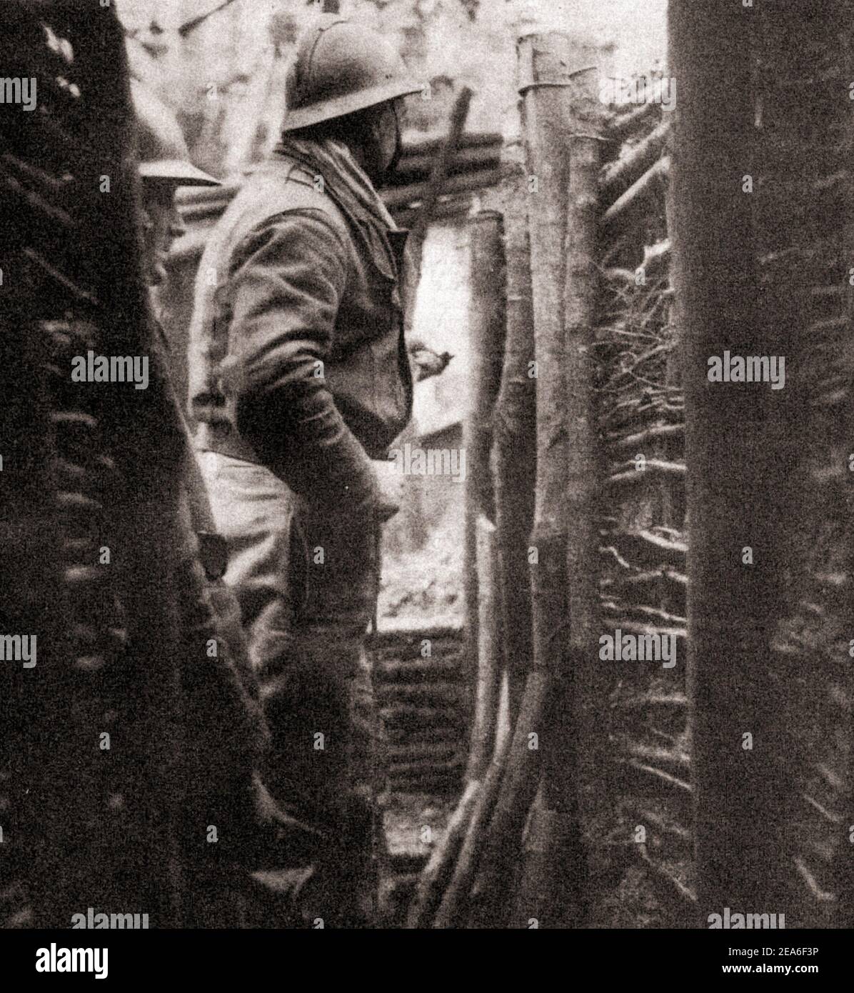 Soldati francesi in avanti posto della linea francese Maginot. Francia. Gennaio 1940 Foto Stock