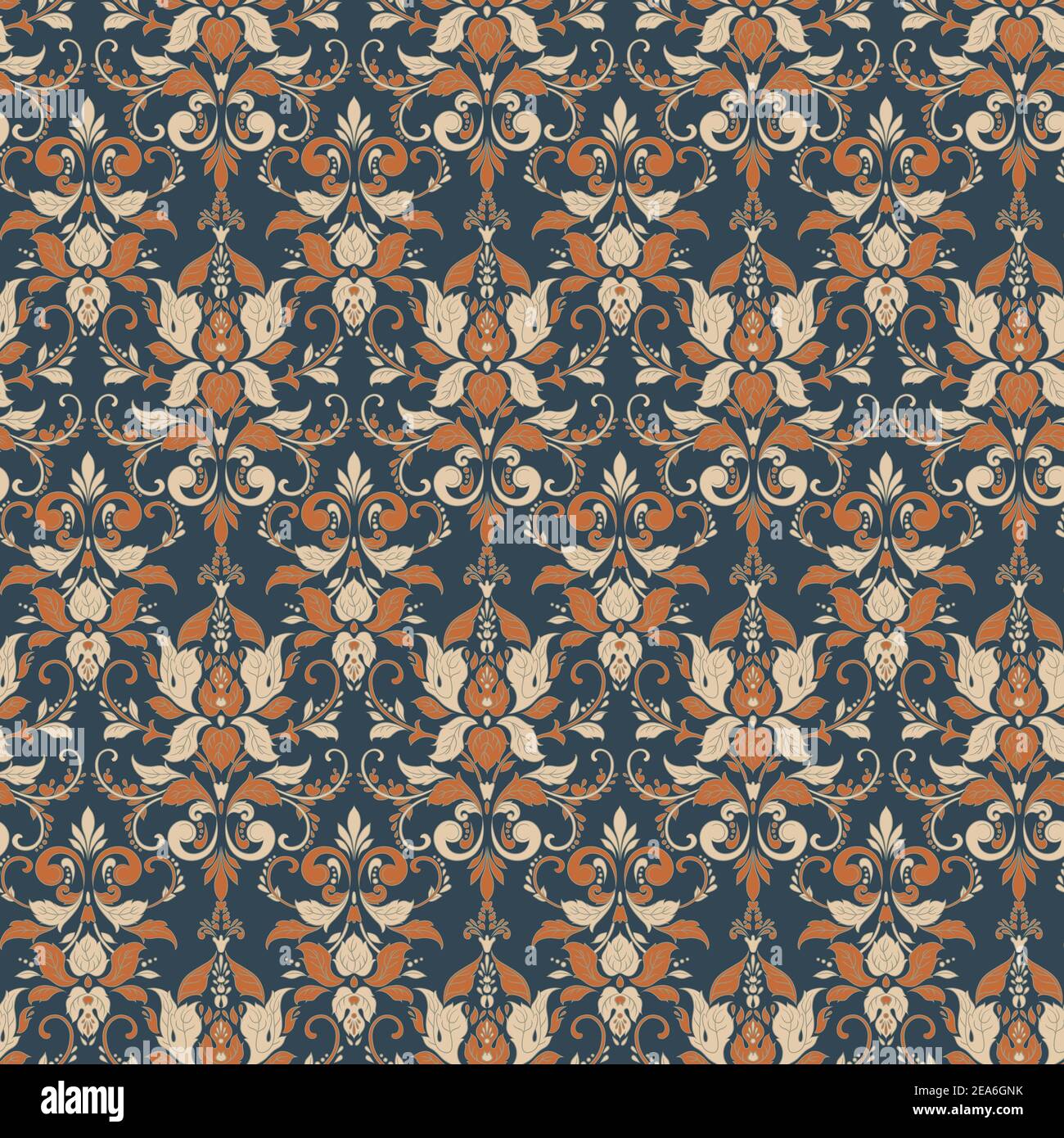 Modello floreale barocco vettoriale. Ornamento floreale classico. Illustrazione Vettoriale