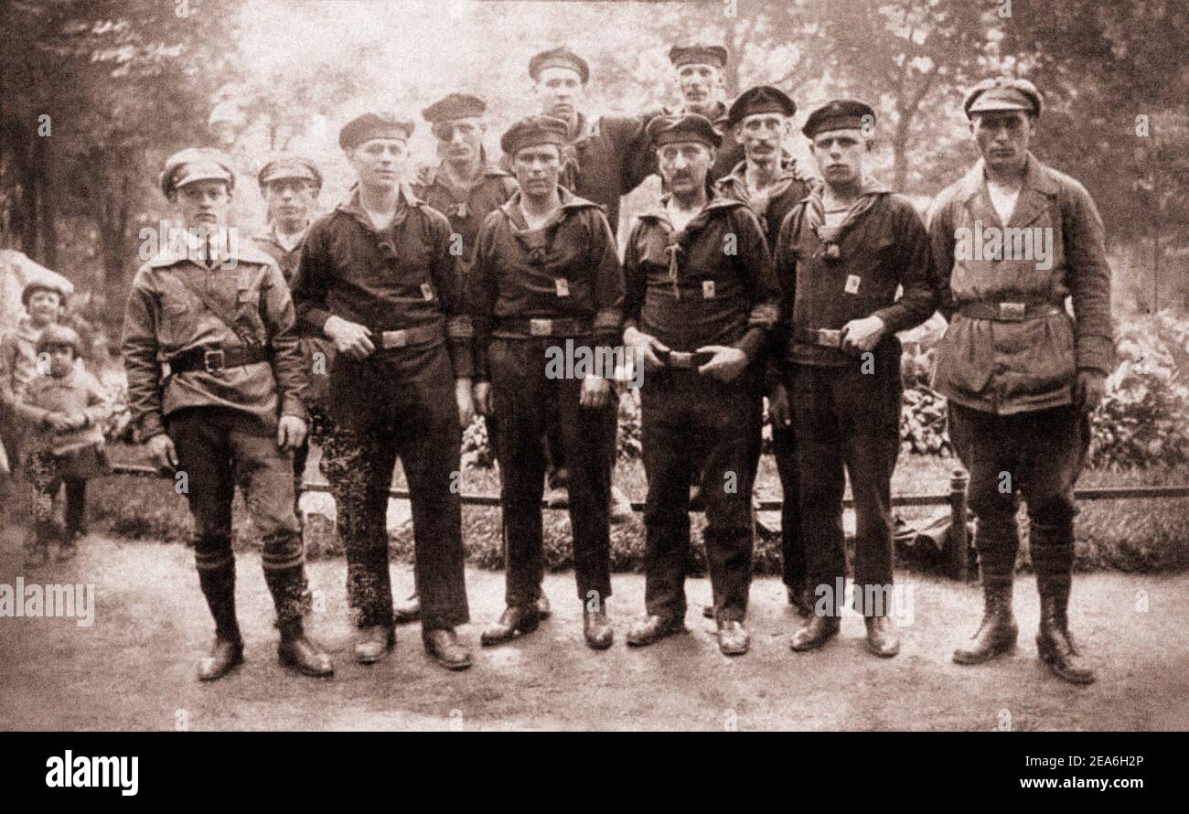 Marino rivoluzionario tedesco durante la rivoluzione di gennaio a Berlino. 1919 Foto Stock