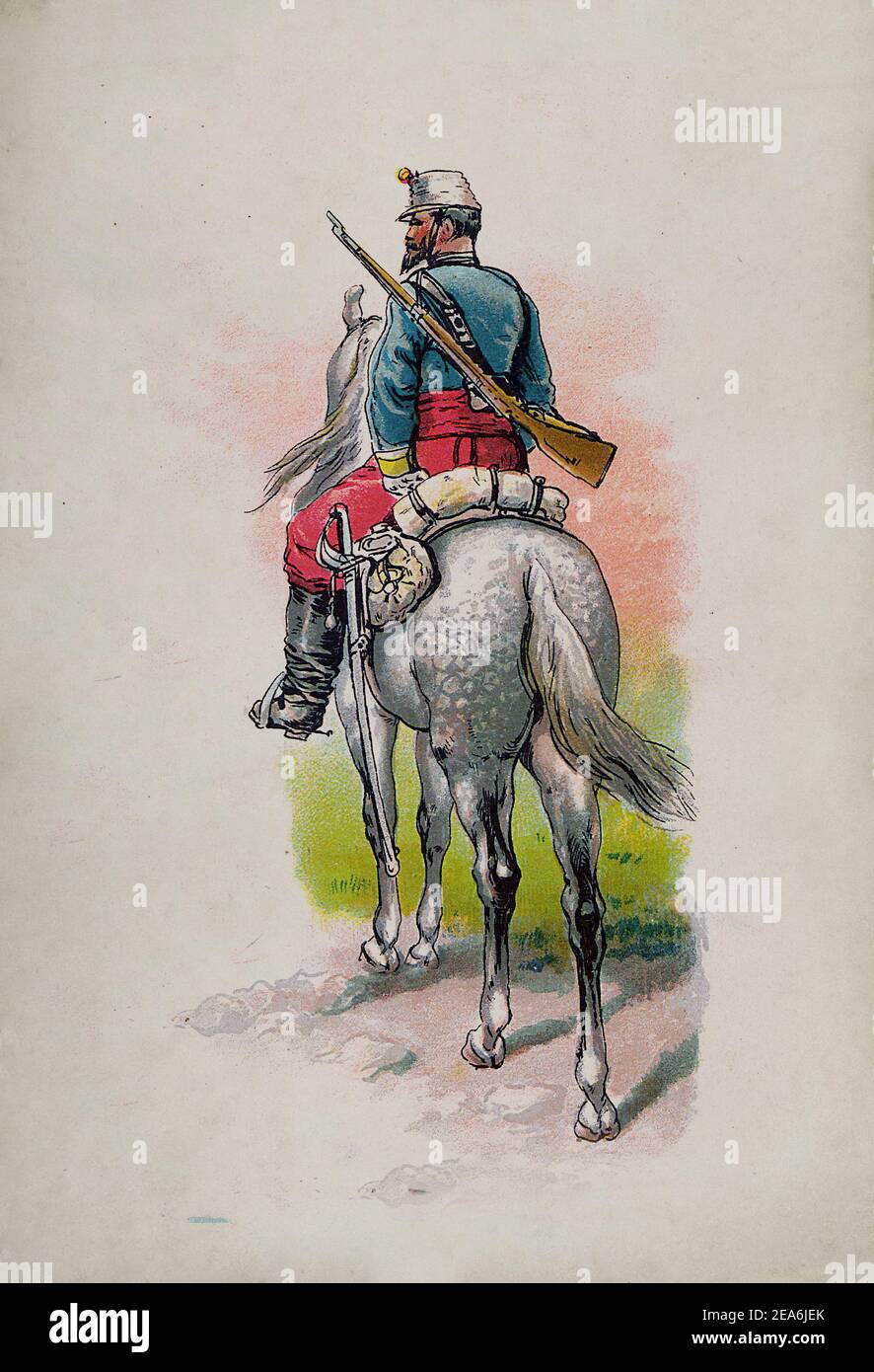 Esercito francese prima della prima guerra mondiale cacciatore africano. Francia, 1910 Foto Stock