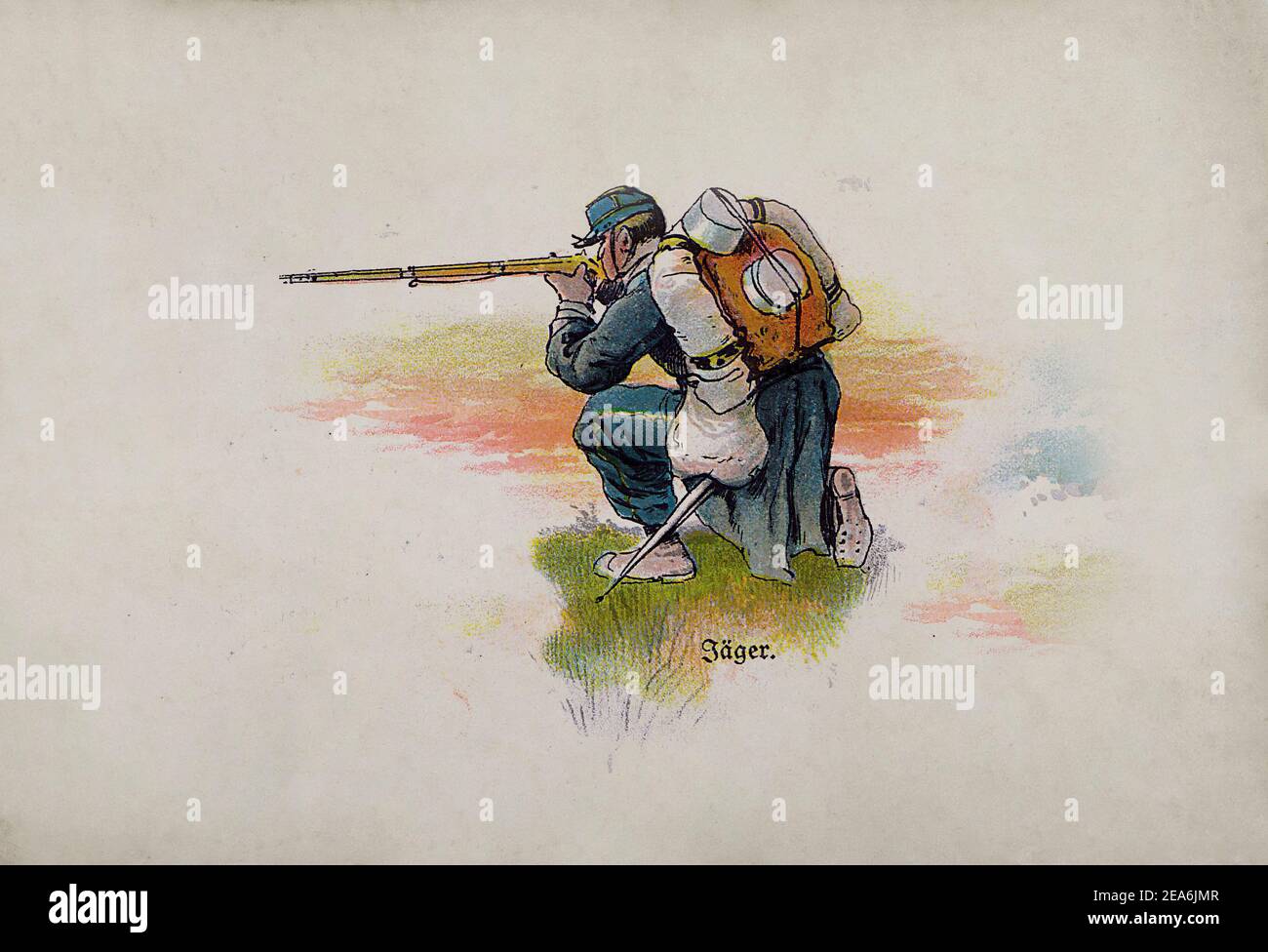 Esercito francese prima della prima guerra mondiale jaeger francese (cacciatore). Francia, 1910 Foto Stock