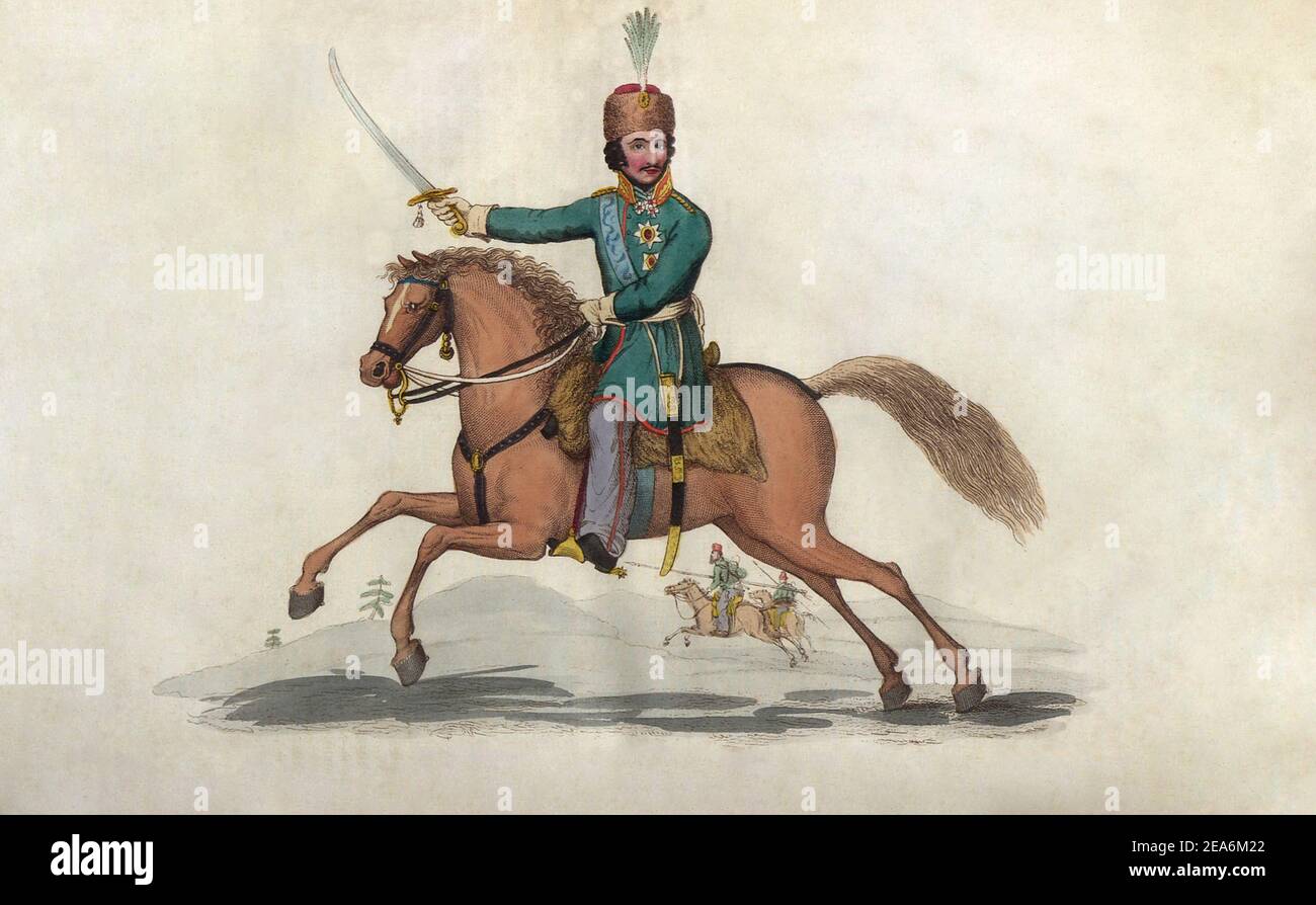 Conte Matvei Ivanovich Platov (1753 - 1818) era un generale russo che ha comandato il Don cosacchi nelle guerre napoleoniche e fondata Novocherkassk come t Foto Stock