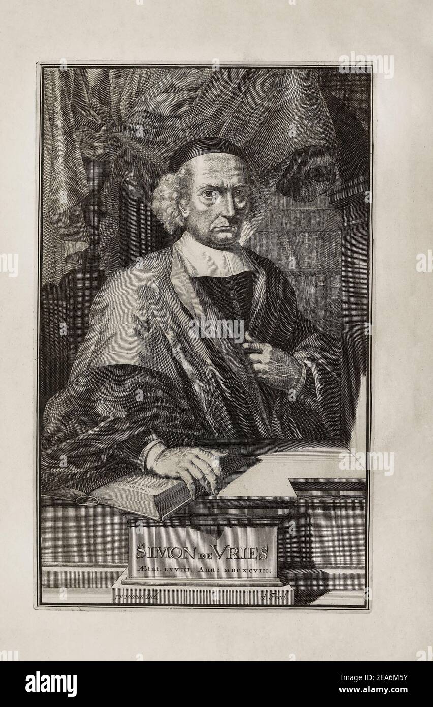 Simon de Vries o Simon Frisius (1570-75 - 1628/29) era un incisore olandese. Ha lavorato a Parigi, Rouen e Amsterdam prima di passare all'Aia nel 1611 Foto Stock
