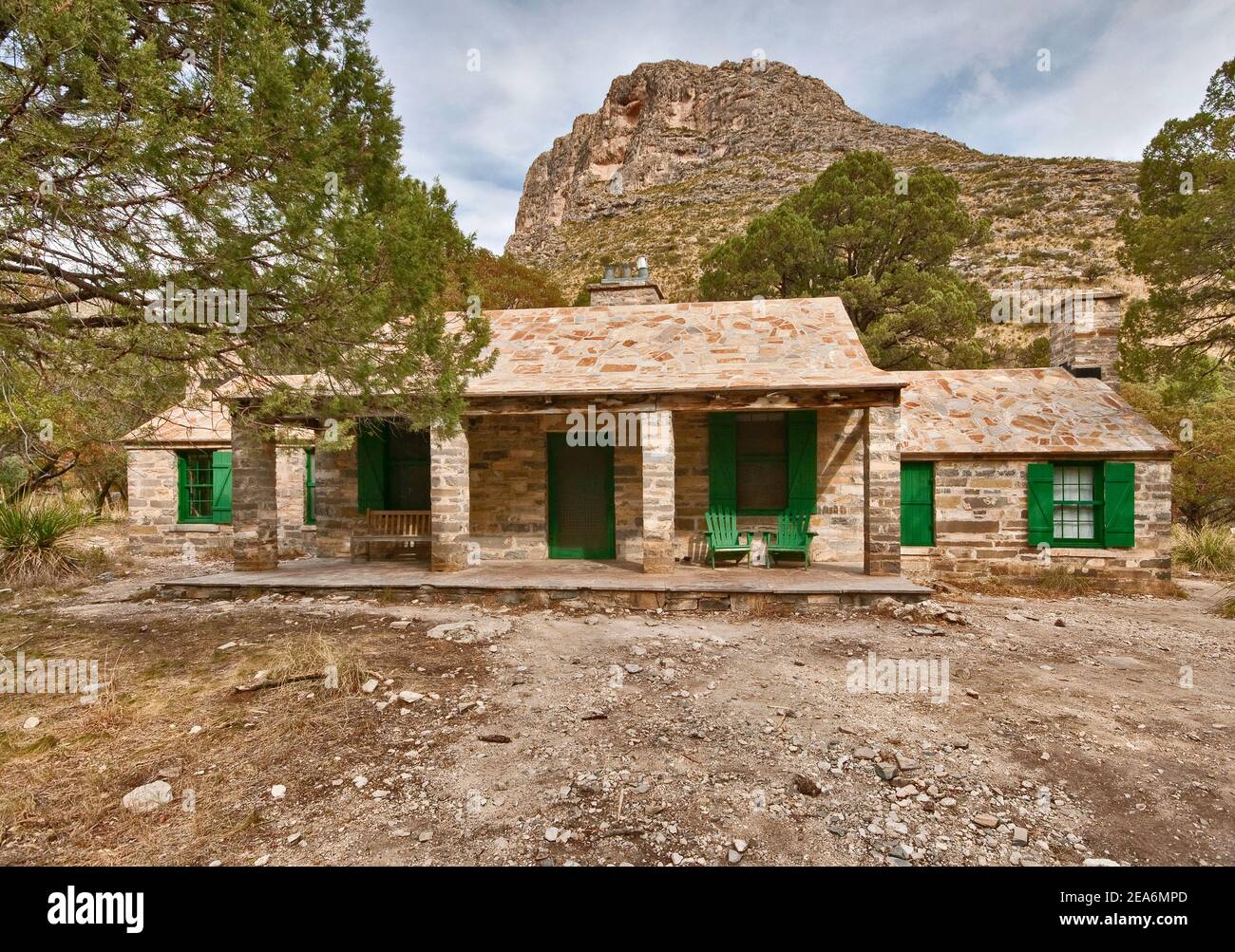 Pratt Cabin nel McKittick Canyon, Guadalupe Mountains National Park, Texas, Stati Uniti Foto Stock