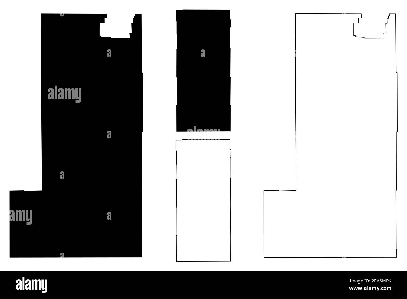 Albany e Campbell County, Stato del Wyoming (contea degli Stati Uniti, Stati Uniti d'America, Stati Uniti) mappa vettoriale, mappa di schizzo scrimble Illustrazione Vettoriale