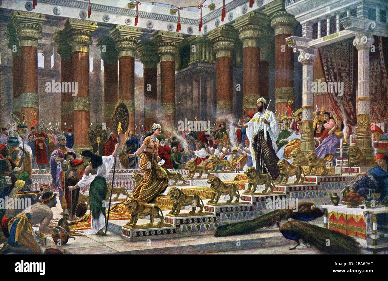 Visita della Regina di Sceba al Re Salomone dipinto Di Sir Edward John Poynter nel 1890 pubblicato in Hutchinson's. Storia delle Nazioni circa 1915 Foto Stock