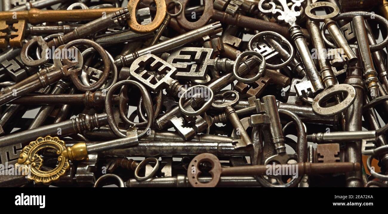 Sfondo di Antique Keys - sfondo Foto Stock