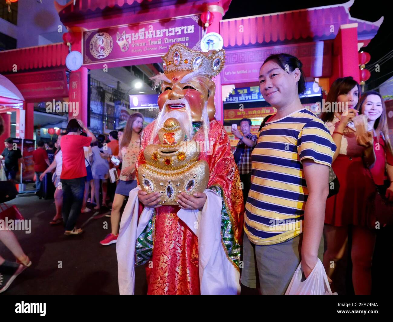 Chinatown China Town, scena cinese di New Year Street, Bangkok Thailandia Foto Stock