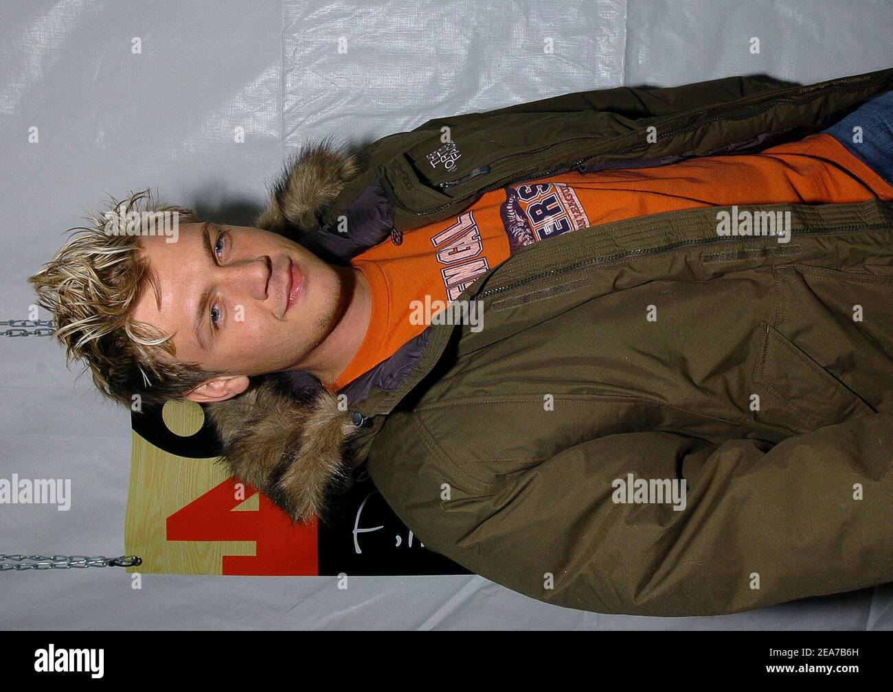 Nick carter partecipa alla proiezione dell'effetto Butterfly all'Eccles Theatre durante il Sundance Film Festival 2004. Park City, 17 gennaio 2004. (Nella foto: Nick carter). Foto di Lionel Hahn/Abaca. Foto Stock