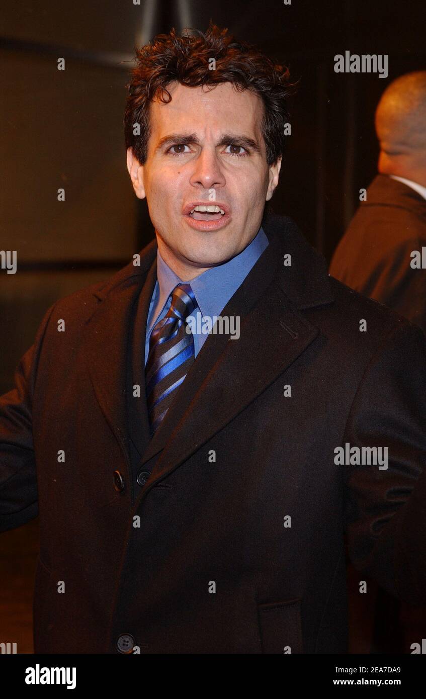 Mario Cantone arriva alla festa del 20° anniversario DI A&e Television Networks che si tiene martedì 27 gennaio 2004 presso l'hotel Mandarin Oriental di New York. (Nella foto: Mario Cantone). Foto di Nicolas Khayat/ABACA Foto Stock