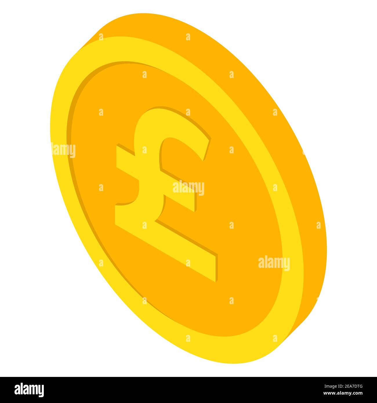 Icone a moneta. Libbra moneta di sterlina. Simboli di valuta in stile 3d isometrico. Illustrazione vettoriale Illustrazione Vettoriale