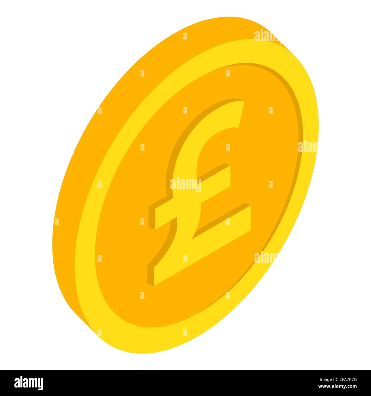 Icone a moneta. Libbra moneta di sterlina. Simboli di valuta in stile 3d isometrico. Illustrazione vettoriale Illustrazione Vettoriale